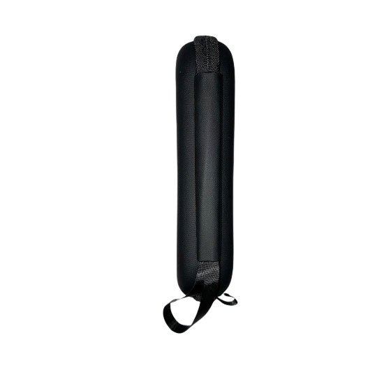 a side view of a black mini soft case to carry a portable ultrasound device
