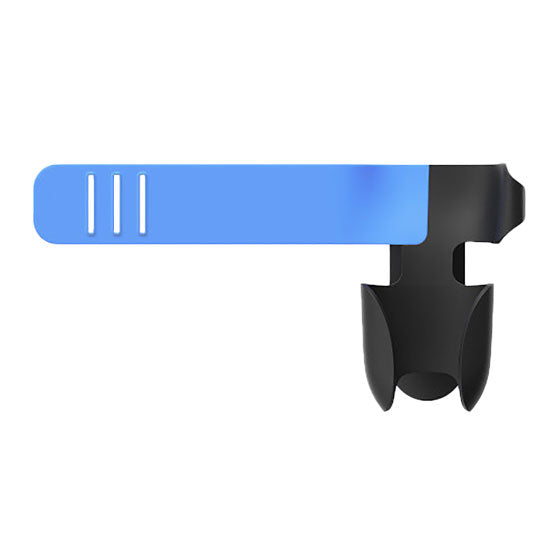 an open carrying holster black and blue for a portable ultrasound device