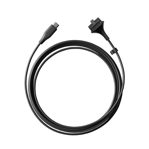 a black coiled USB-C 2.0 cable for a portable ultrasound device on a white background