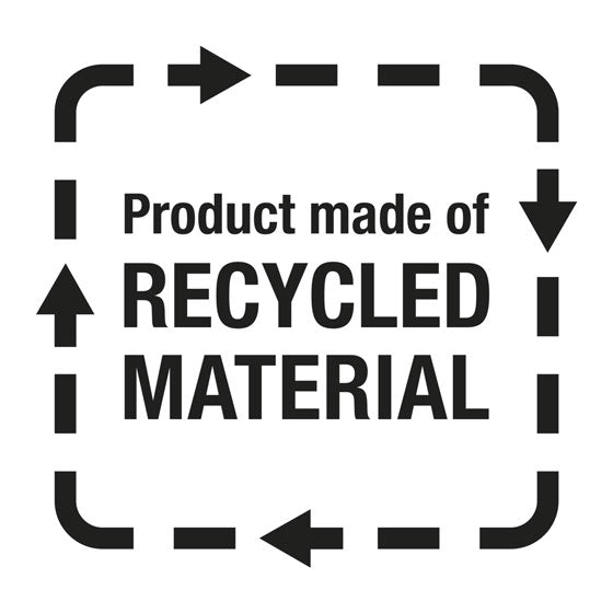 product made from recycled materials sign